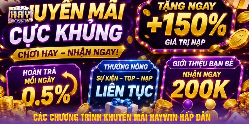 Các chương trình khuyến mãi HAYWIN hấp dẫn thưởng lớn