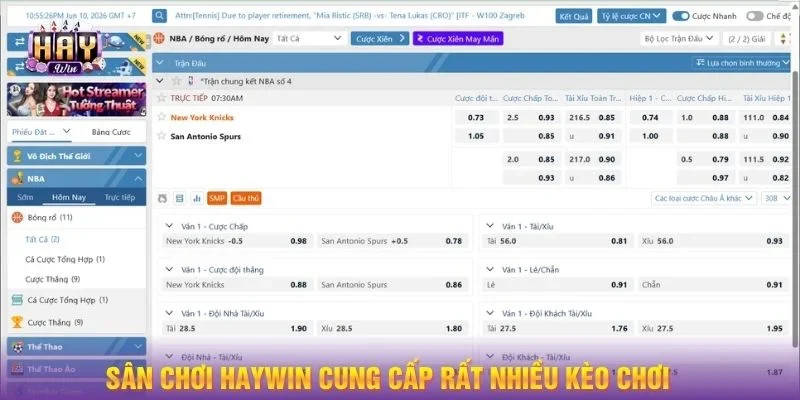 Sân chơi HAYWIN cung cấp rất nhiều dạng thức kèo chơi hấp dẫn.