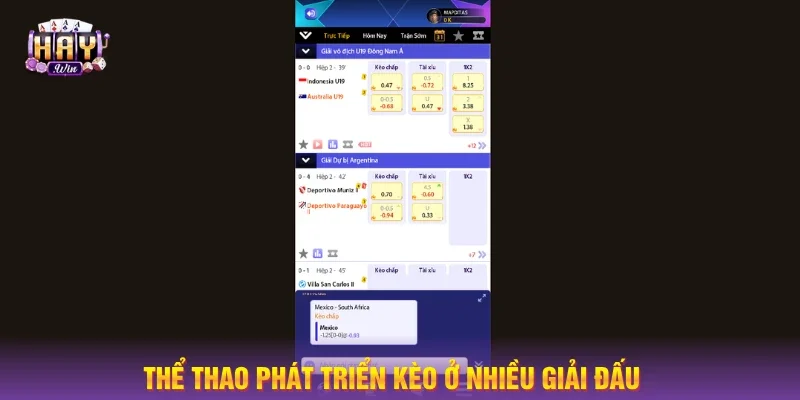 Thể thao phát triển kèo ở nhiều giải đấu trong đó có World Cup 2026